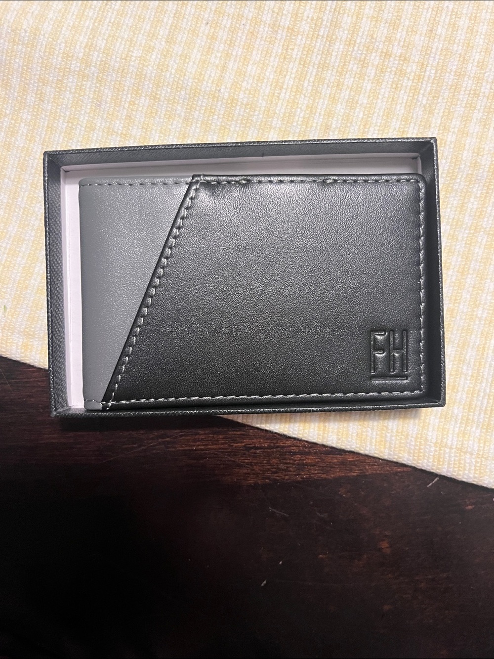 Forrest & Harold Grey and Black Slim RFID Wallet with Money Clip